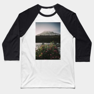 Mount Rainier Reflection Lake Baseball T-Shirt